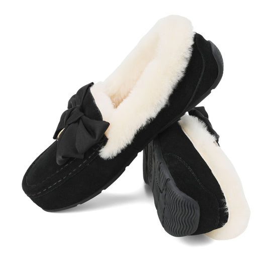 Women's Mel Dream Bow Genuine Shearling Moccasin - US 1219