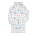 Women's Blue/Ivory Plush Robe - US 7850