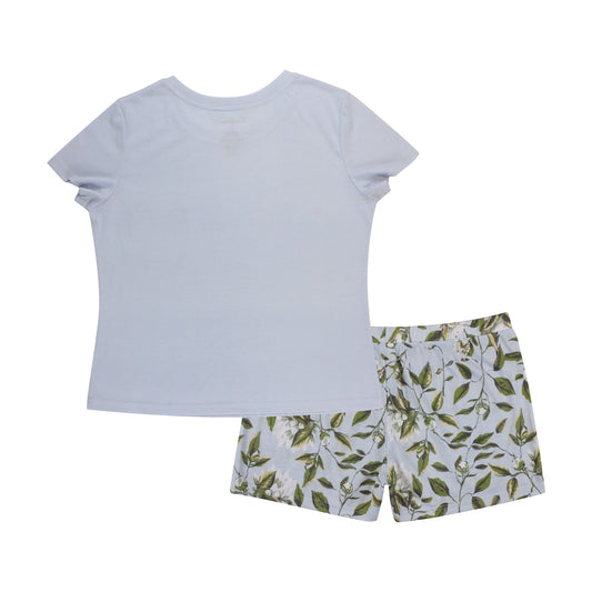 Women's Blue Floral Short Pj Set - US 1841