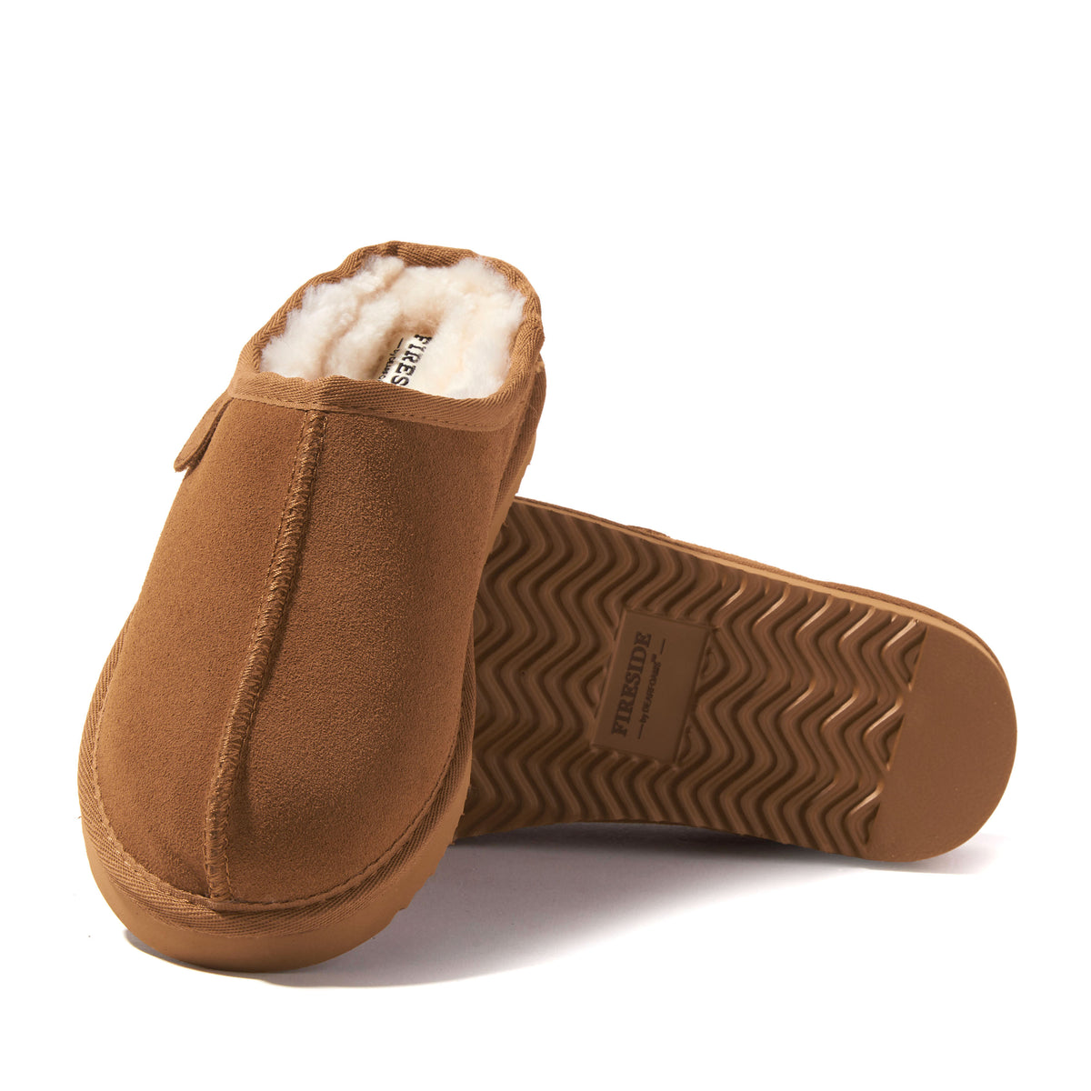 Women's Fireside by Dearfoams Greta Genuine Shearling Clog - Water Resistant - US 3357