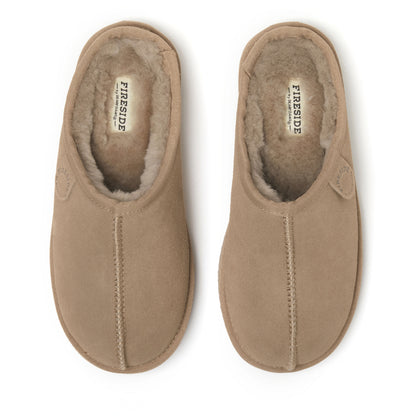Women's Fireside by Dearfoams Greta Genuine Shearling Clog - Water Resistant - US 4618