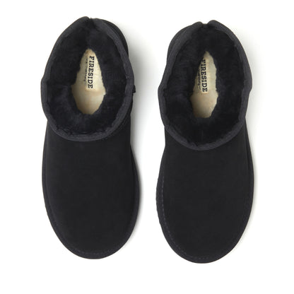Women's Fireside by Dearfoams Riverland Genuine Shearling Micro Bootie - US 8846