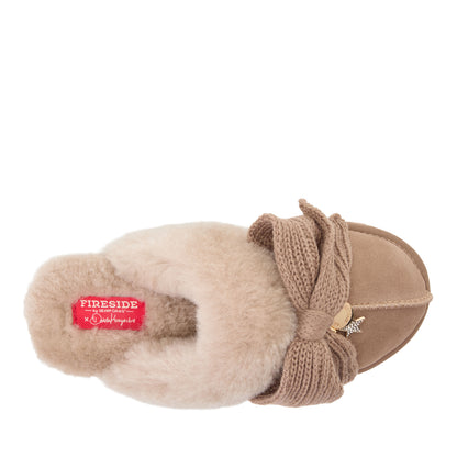 Daniella Karagach’s Women's Fireside Suede Shearling Scuff - US 9694