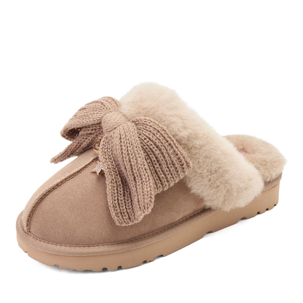 Daniella Karagach’s Women's Fireside Suede Shearling Scuff - US 9694