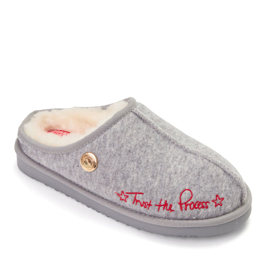 Daniella Karagach’s Women's Fireside Knit Shearling Clog - US 4974