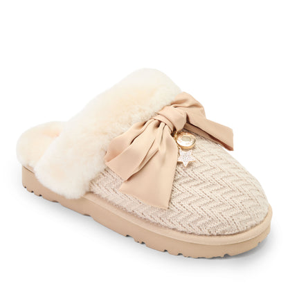 Daniella Karagach’s Women's Fireside Knit Shearling Scuff - US 1991