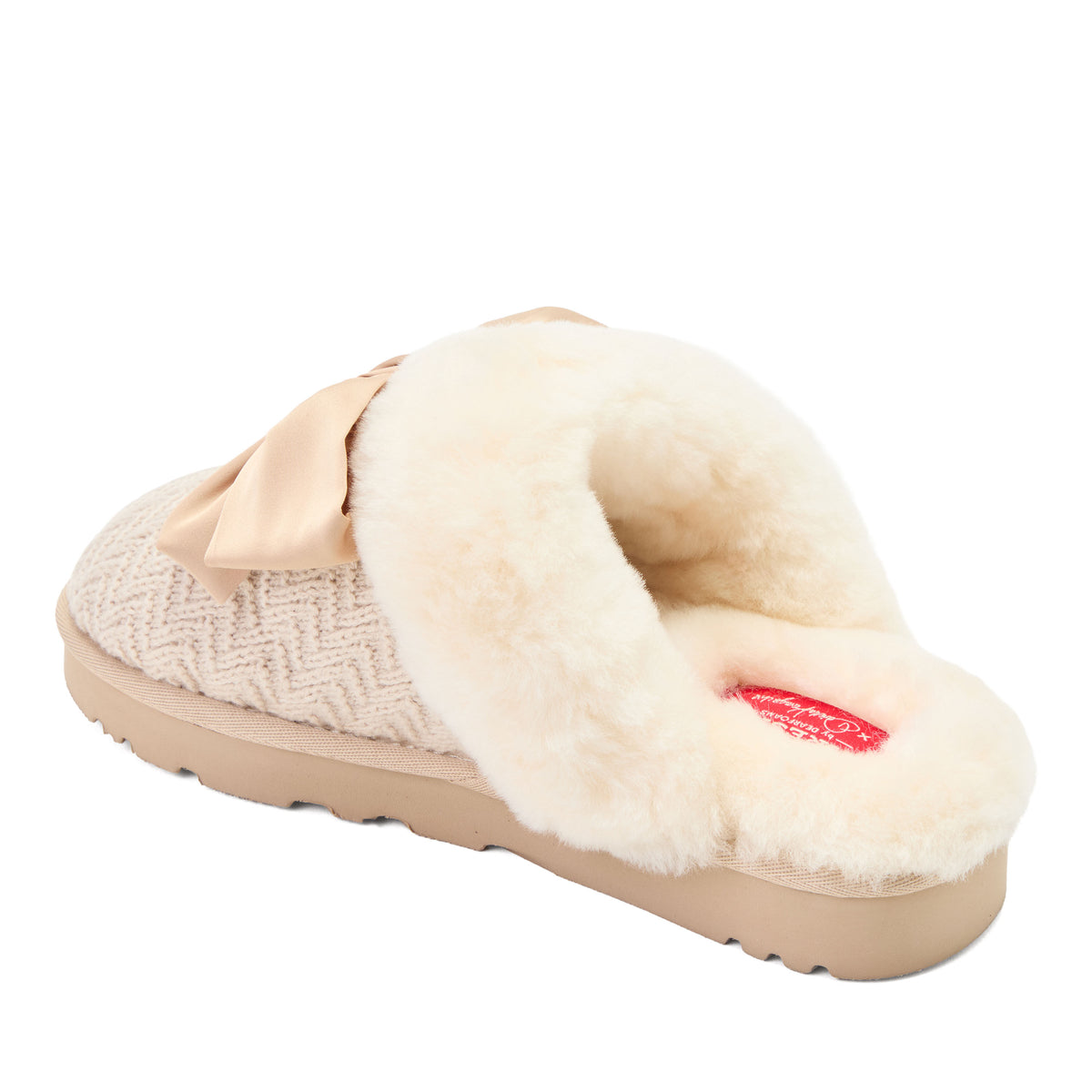 Daniella Karagach’s Women's Fireside Knit Shearling Scuff - US 1991
