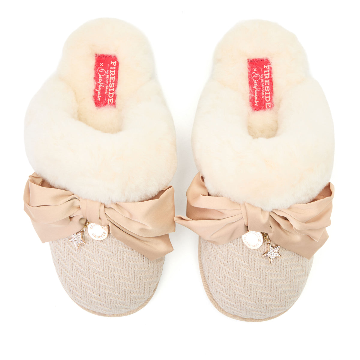 Daniella Karagach’s Women's Fireside Knit Shearling Scuff - US 1991