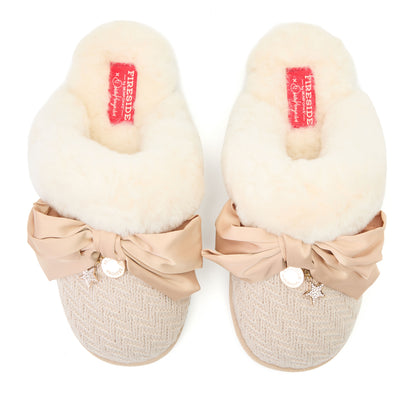 Daniella Karagach’s Women's Fireside Knit Shearling Scuff - US 1991