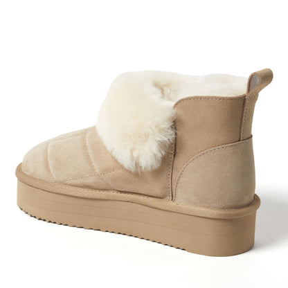 Women's Bayswater Genuine Shearling Quilted Platform Bootie - US 6899
