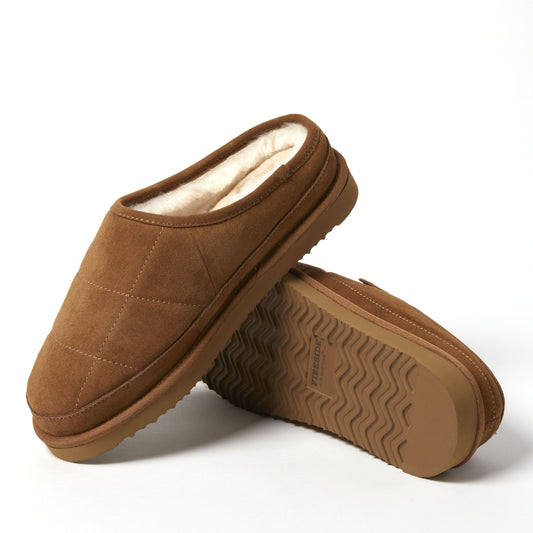 Men's Fireside by Dearfoams Grafton Quilted Genuine Shearling Clog - US 7727