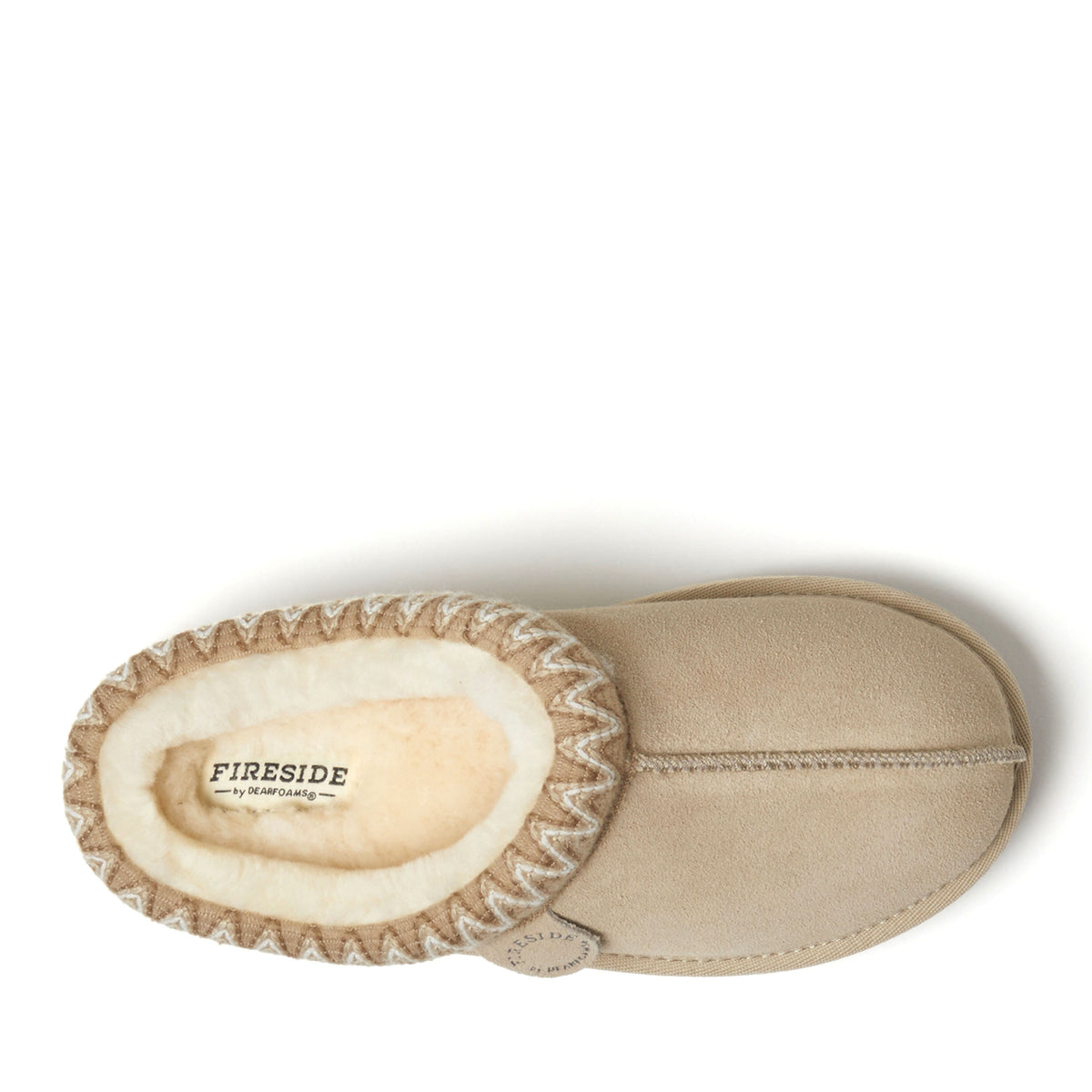 Women's Fireside by Dearfoams Greta Genuine Shearling Clog With Taping - Water Resistant - US 3886