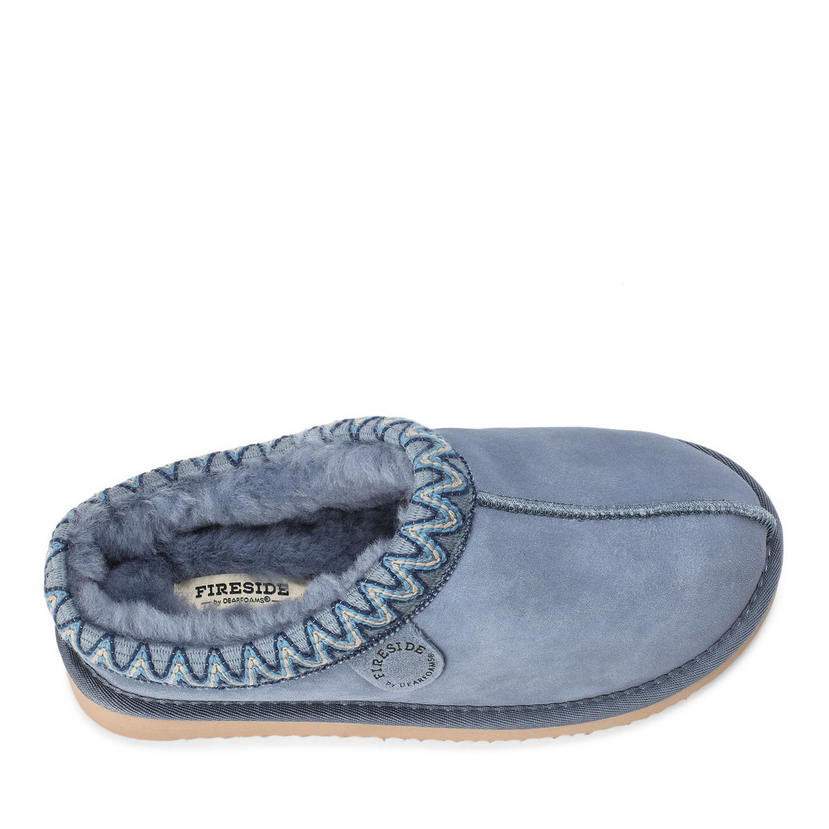 Women's Fireside by Dearfoams Greta Genuine Shearling Clog With Taping - Water Resistant - US 5760