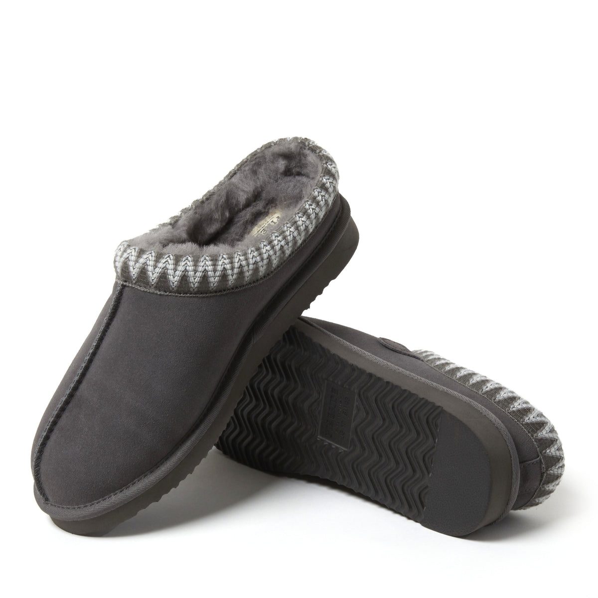 Men's Fireside by Dearfoams Grafton Genuine Shearling Clog With Taping - Water Resistant - US 8878