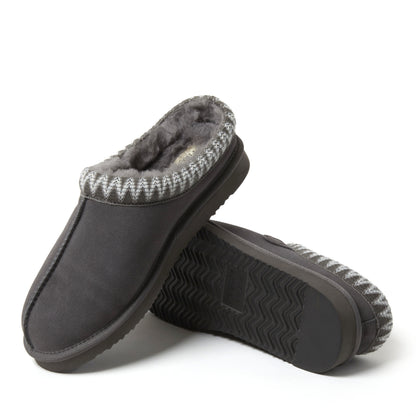 Men's Fireside by Dearfoams Grafton Genuine Shearling Clog With Taping - Water Resistant - US 8878