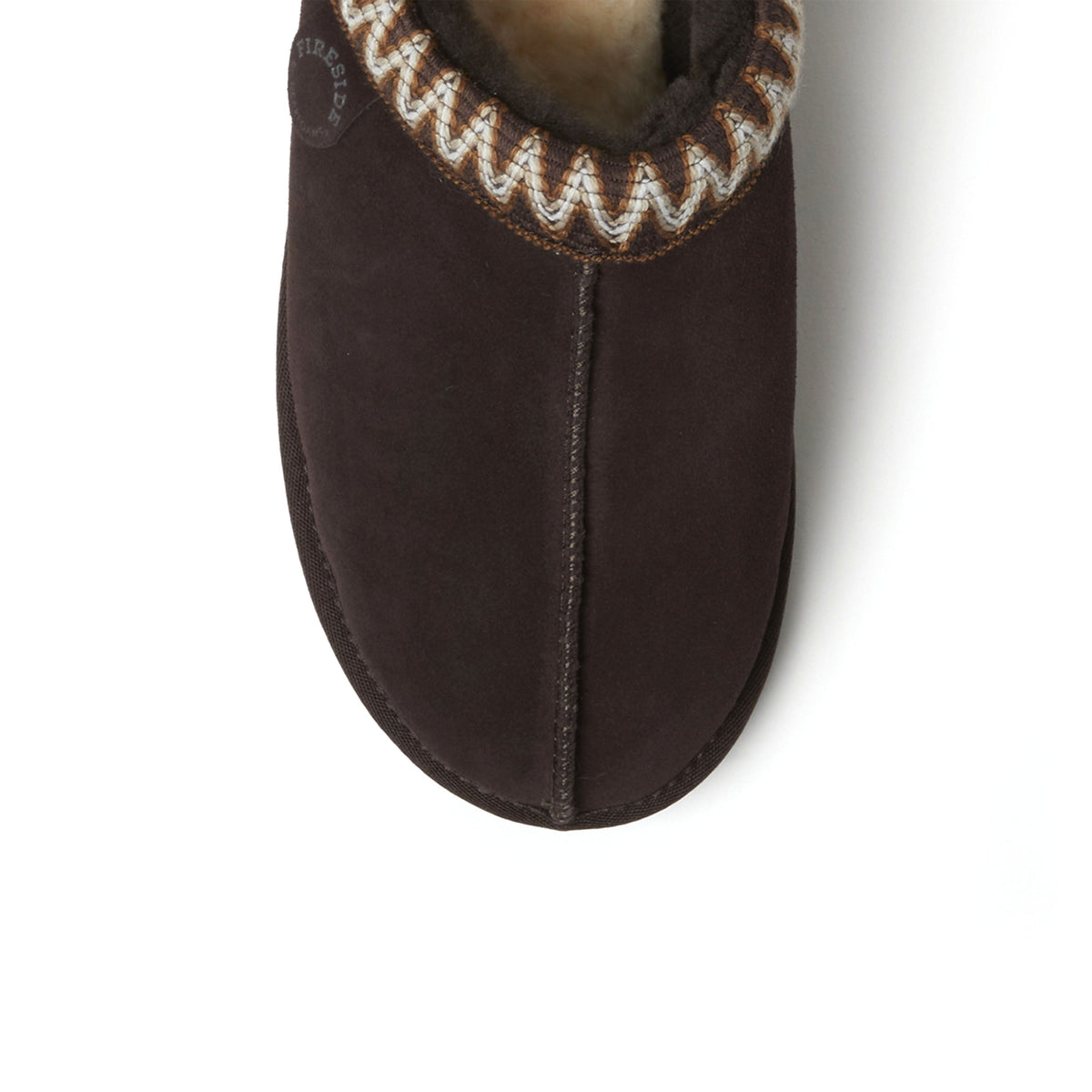 Men's Fireside by Dearfoams Grafton Genuine Shearling Clog With Taping - Water Resistant - US 3578