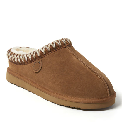 Men's Fireside by Dearfoams Grafton Genuine Shearling Clog With Taping - Water Resistant - US 7003