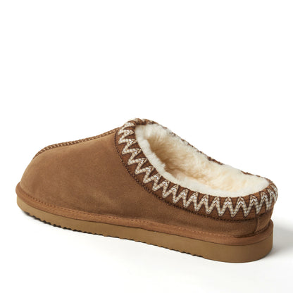 Men's Fireside by Dearfoams Grafton Genuine Shearling Clog With Taping - Water Resistant - US 7003