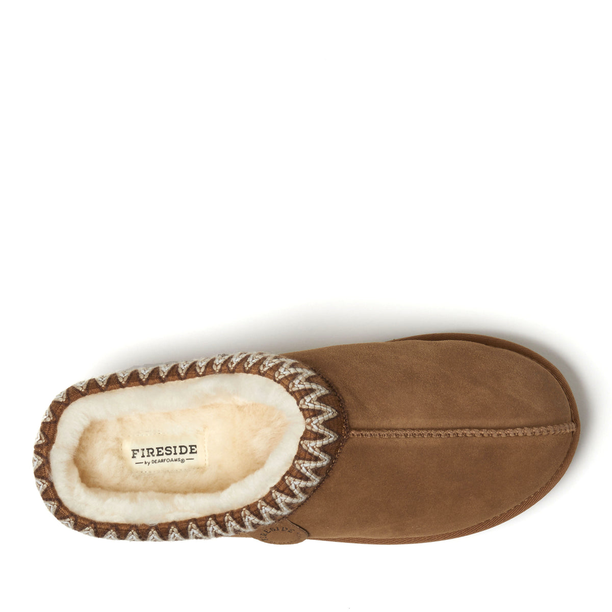 Men's Fireside by Dearfoams Grafton Genuine Shearling Clog With Taping - Water Resistant - US 7003