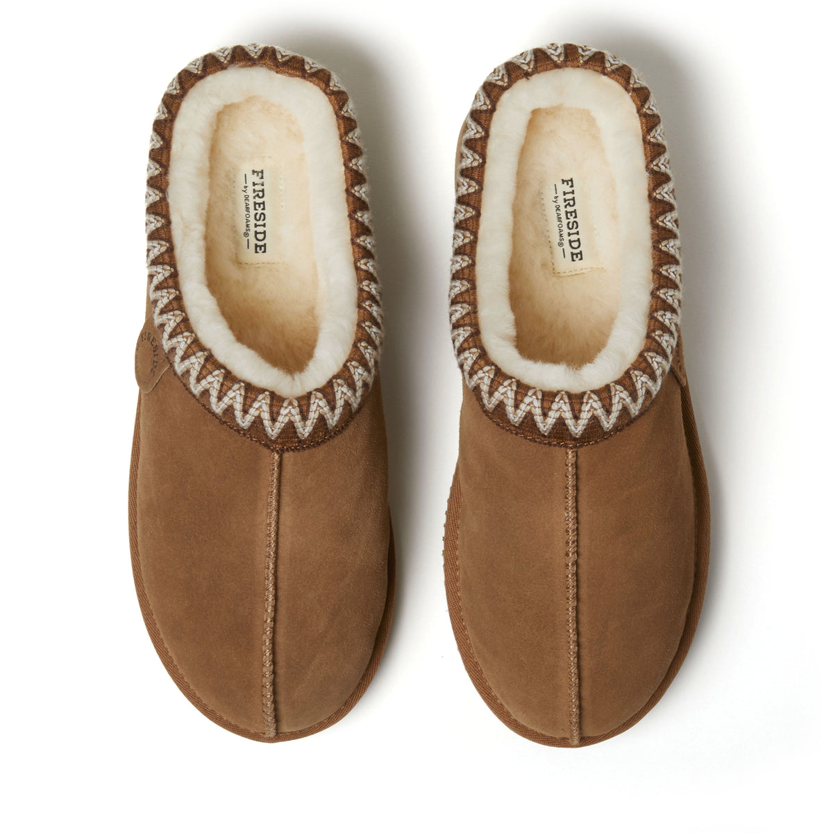 Men's Fireside by Dearfoams Grafton Genuine Shearling Clog With Taping - Water Resistant - US 7003