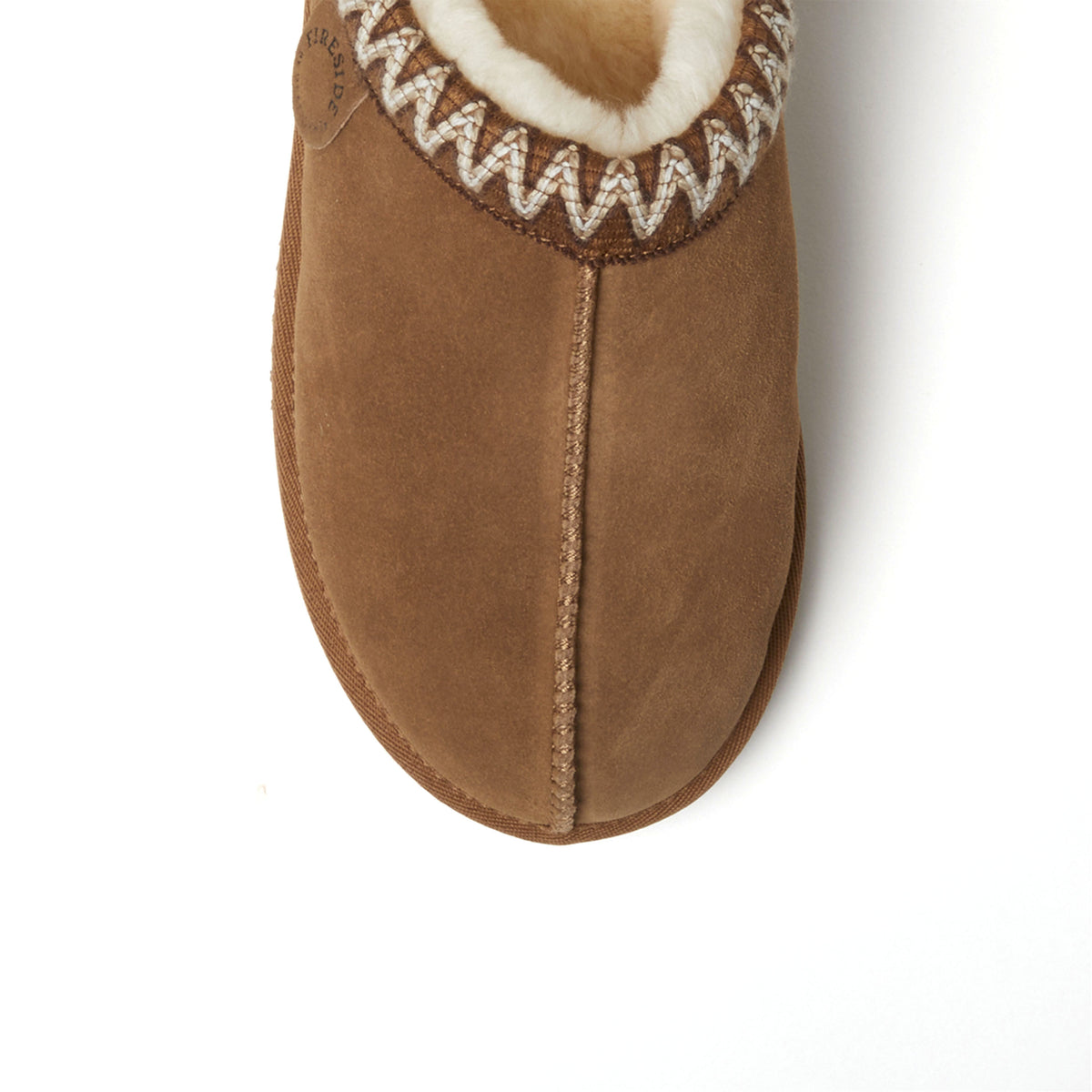 Men's Fireside by Dearfoams Grafton Genuine Shearling Clog With Taping - Water Resistant - US 7347