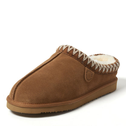 Men's Fireside by Dearfoams Grafton Genuine Shearling Clog With Taping - Water Resistant - US 7003