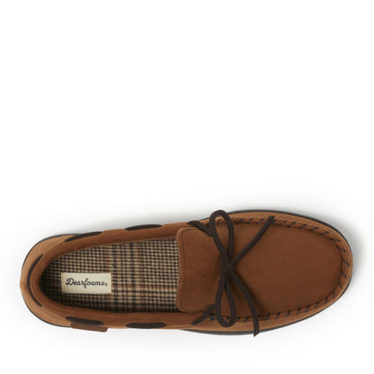 Men's Toby Microsuede Moccasin with Tie and Whipstitch - US 4053