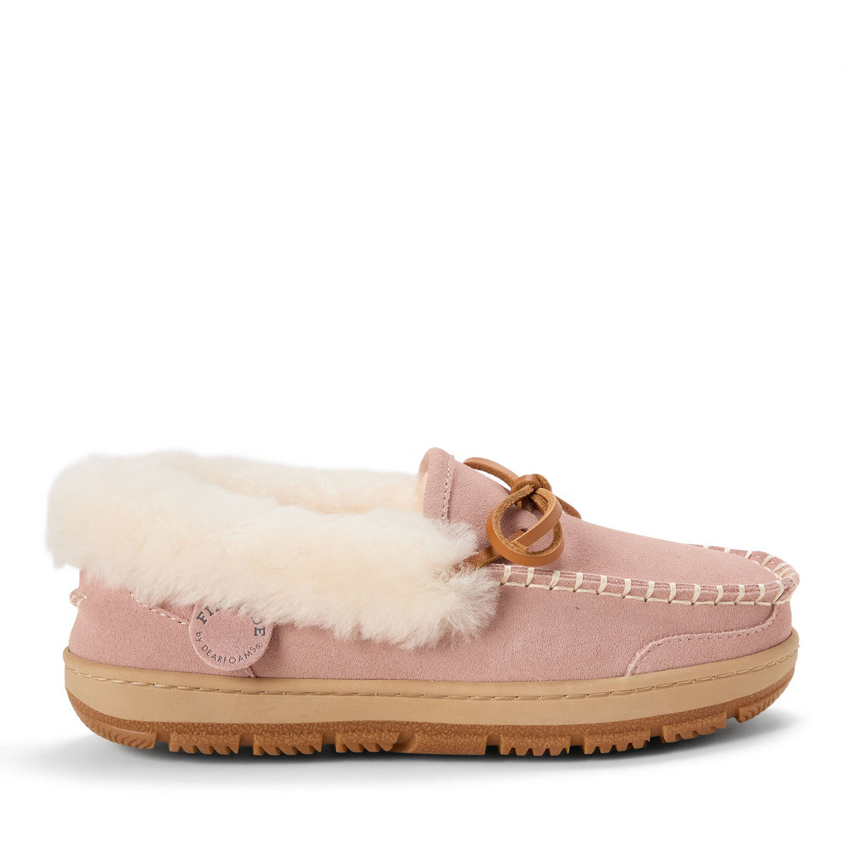 Women's Fireside Gladstone Moccasin Genuine Shearling with Stitching - US 5092