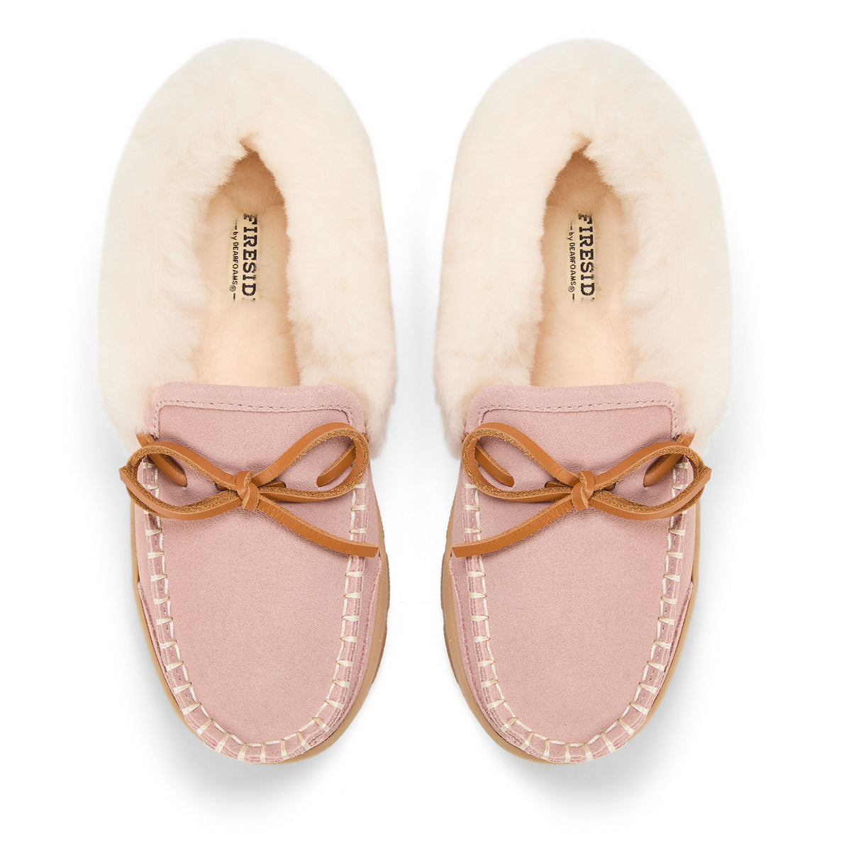 Women's Fireside Gladstone Moccasin Genuine Shearling with Stitching - US 5092
