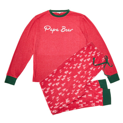 Men's Trees Papa Bear 2 Piece Pajama Set - US 0070