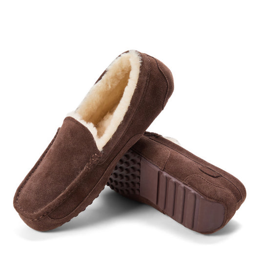 Men's Fireside by Dearfoams Melbourne Genuine Shearling Moccasin Slipper - US 7035