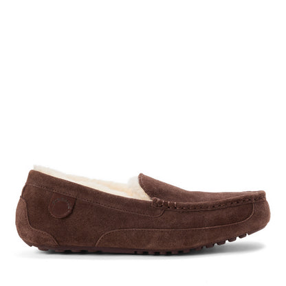 Men's Fireside by Dearfoams Melbourne Genuine Shearling Moccasin Slipper - US 7035