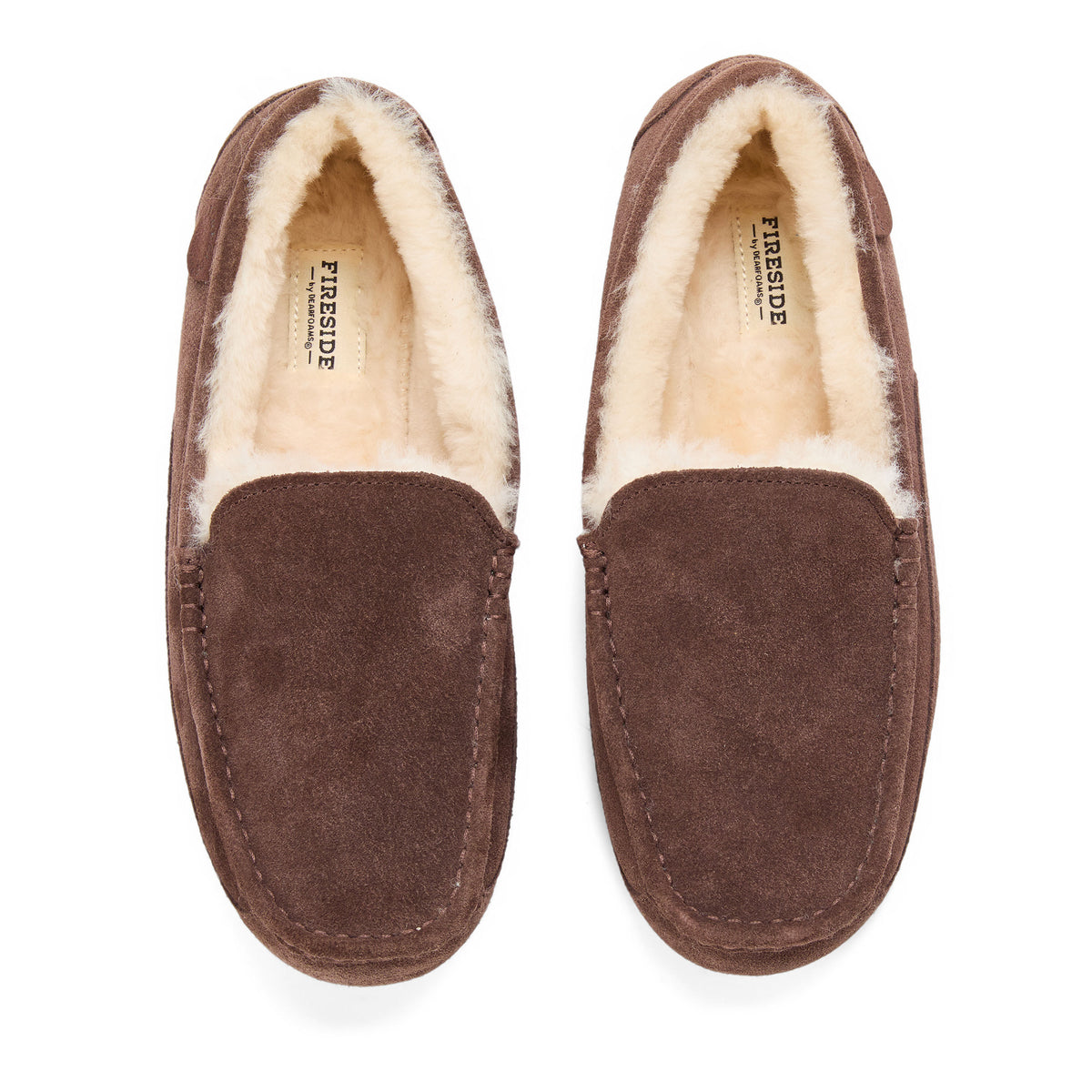Men's Fireside by Dearfoams Melbourne Genuine Shearling Moccasin Slipper - US 8556