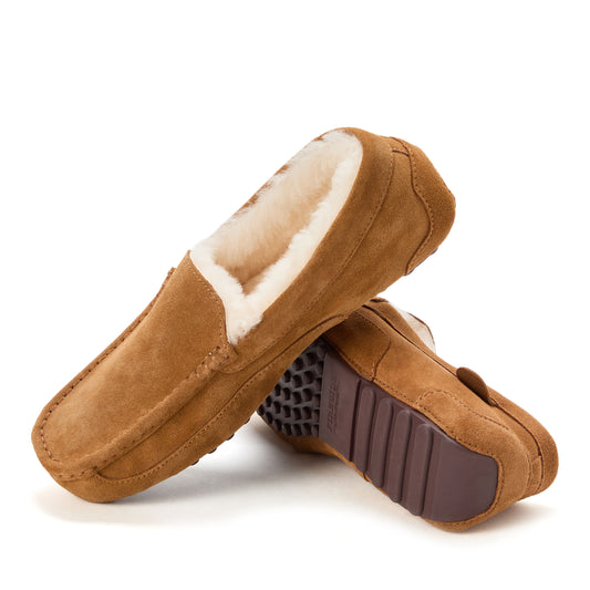 Men's Fireside by Dearfoams Melbourne Genuine Shearling Moccasin Slipper - US 6375