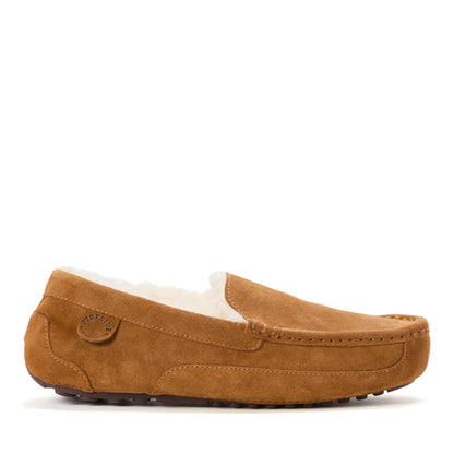 Men's Fireside by Dearfoams Melbourne Genuine Shearling Moccasin Slipper - US 6375