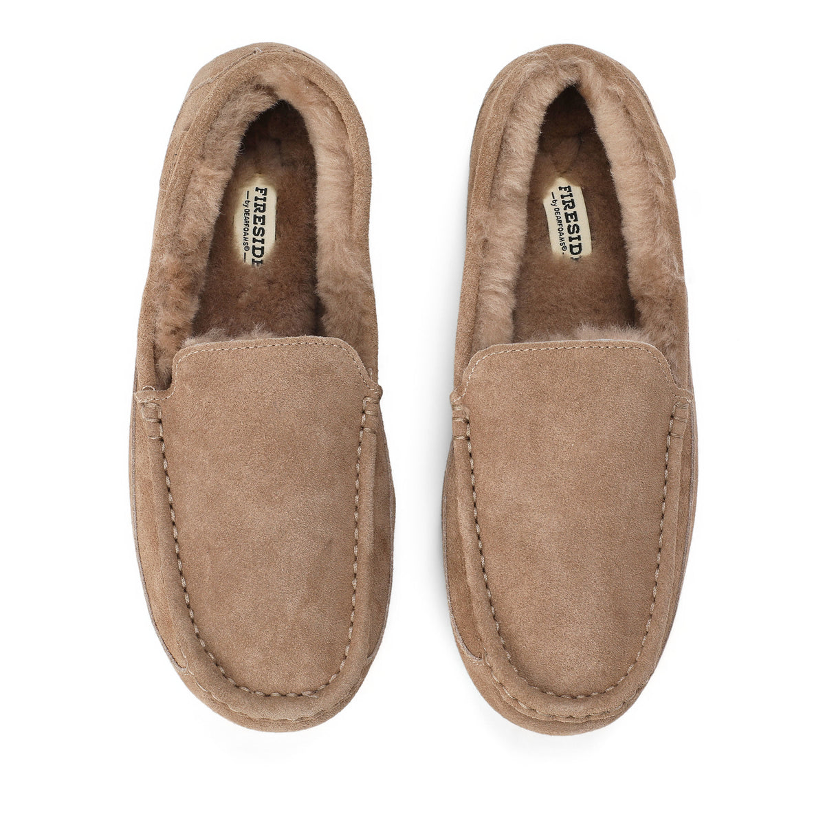 Men's Fireside by Dearfoams Melbourne Genuine Shearling Moccasin Slipper - US 2720
