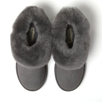 Women's Fireside by Dearfoams Perth Genuine Shearling Foldover Boot Slipper - US 9204