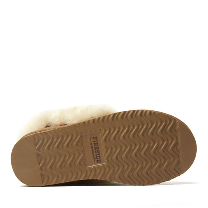 Women's Fireside by Dearfoams Perth Genuine Shearling Foldover Boot Slipper - US 5312