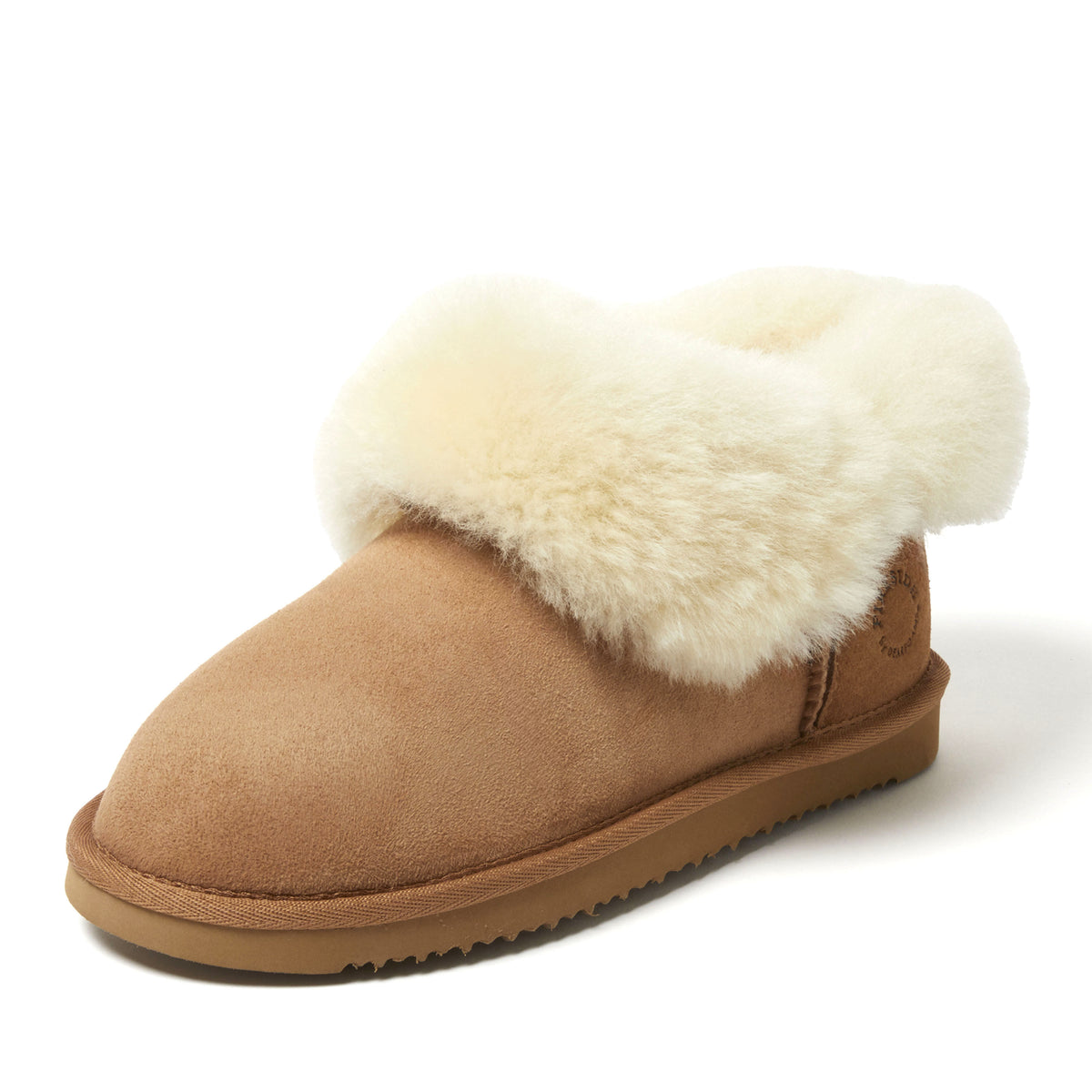 Women's Fireside by Dearfoams Perth Genuine Shearling Foldover Boot Slipper - US 5312