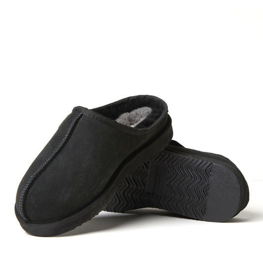Men's Fireside by Dearfoams Grafton Genuine Shearling Clog Slipper with Woven Accent - US 9479