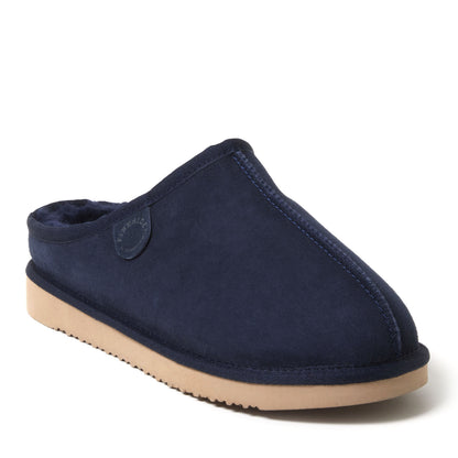 Men's Fireside by Dearfoams Grafton Genuine Shearling Clog Slipper with Woven Accent - US 8633