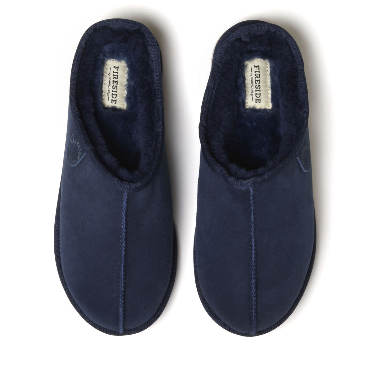 Men's Fireside by Dearfoams Grafton Genuine Shearling Clog Slipper with Woven Accent - US 5344