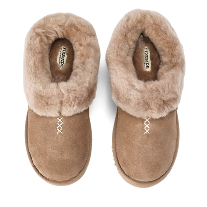 Women's Fireside by Dearfoams Adelaide Genuine Shearling Clog Slipper - Water Resistant - US 7915