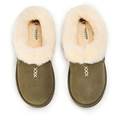Women's Fireside by Dearfoams Adelaide Genuine Shearling Clog Slipper - Water Resistant - US 7296