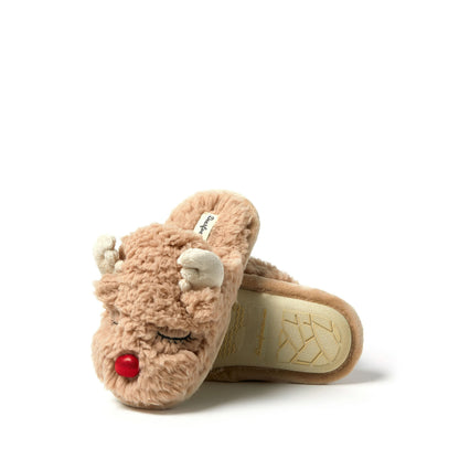 Kid's Reindeer Scuff Slippers - US 0032