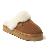 Women's Fireside by Dearfoams Melton Genuine Shearling Platform Scuff - US 2758