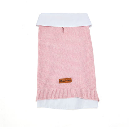 Pink Chenille and Chambray Dog Jacket - US 5591