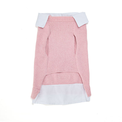 Pink Chenille and Chambray Dog Jacket - US 5591