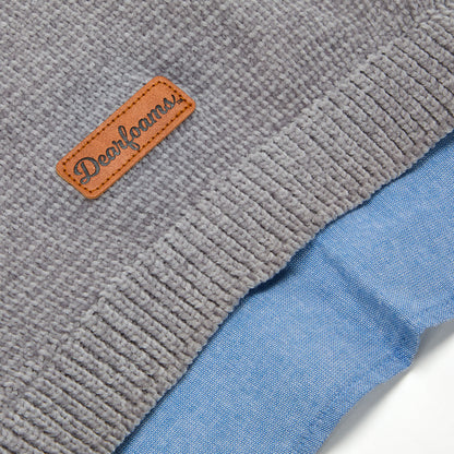 Grey Chenille and Chambray Dog Jacket - US 4146